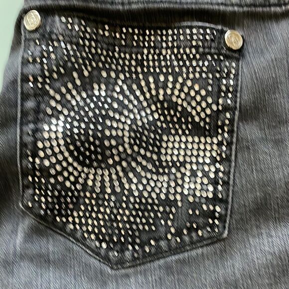 Coogi jeans 7/8 grey bided back pockets stretchy - Picture 3 of 12